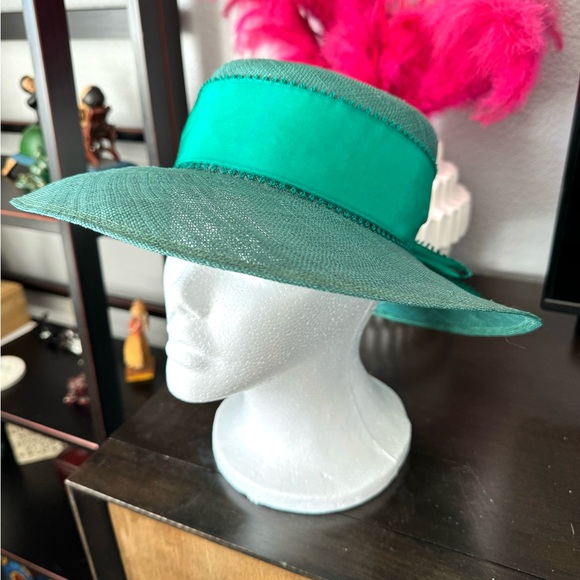 Vintage Makins New York Green Bow Hat